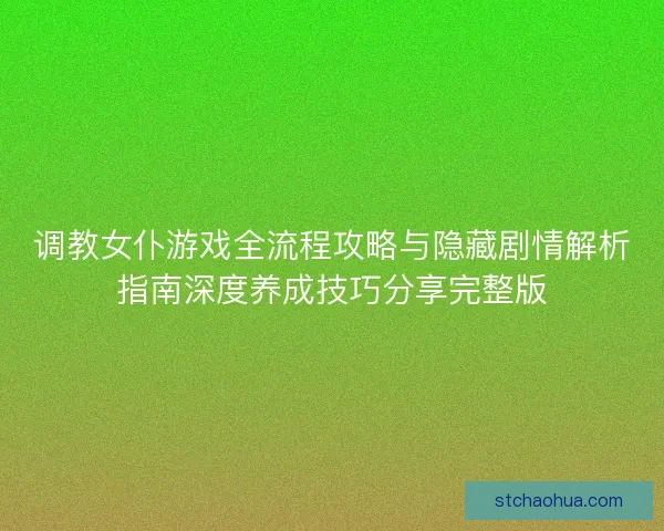 调教女仆游戏全流程攻略与隐藏剧情解析指南深度养成技巧分享完整版