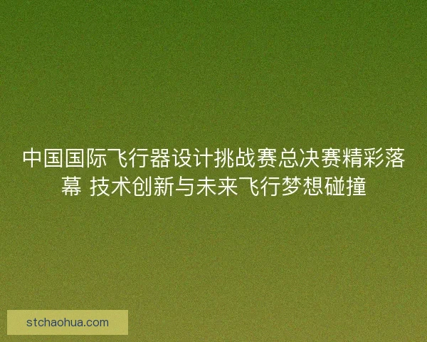 中国国际飞行器设计挑战赛总决赛精彩落幕 技术创新与未来飞行梦想碰撞 中国国际飞行器设计挑战赛总决赛精彩落幕 技术创新与未来飞行梦想碰撞